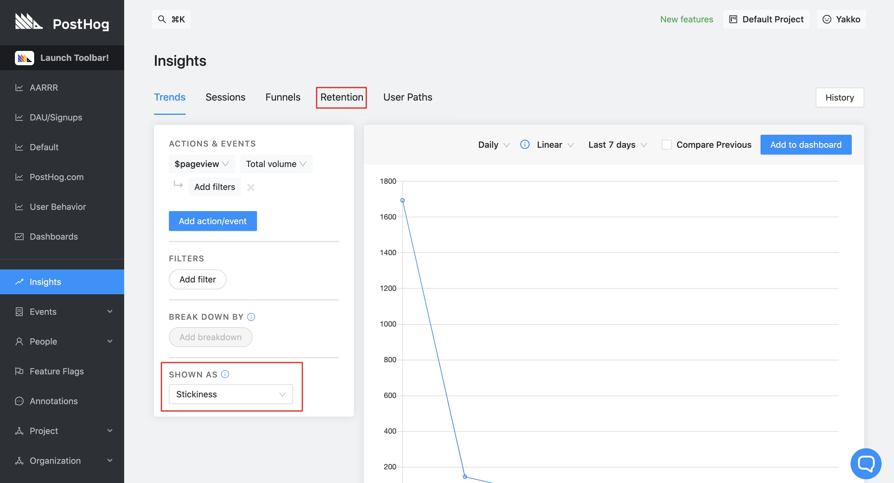 Retention in Insights image